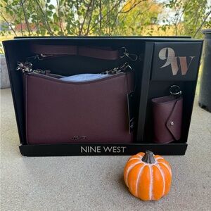 Nine West Burgundy crossbody bag with matching wallet